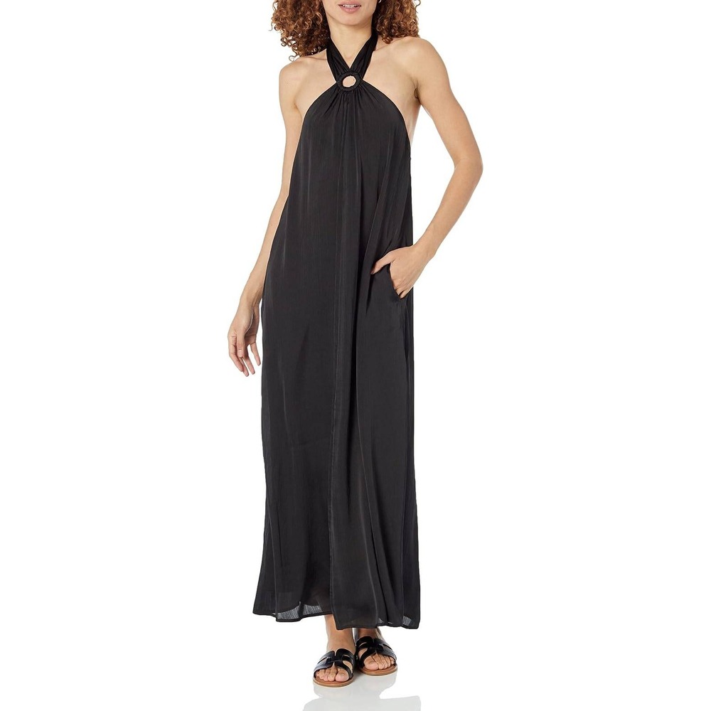 The Drop Womens 4X Shaana Halter Neck Maxi Dress Black Chic Formal‎ Retware